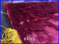 RARE Vintage Soviet Union Russian Russia USSR Large Velvet Red Flag Banner