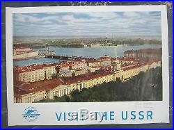 RARE Vtg VISIT THE USSR Soviet Union Travel Poster Panorama LENINGRAD