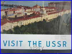 RARE Vtg VISIT THE USSR Soviet Union Travel Poster Panorama LENINGRAD