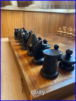 RARE, vintae, large, wooden Soviet Union chess, USSR