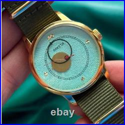 Raketa Copernicus Turquoise Vintage Soviet Automatic Men Watch 90s Sun Dial Rare