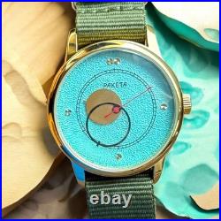 Raketa Copernicus Turquoise Vintage Soviet Automatic Men Watch 90s Sun Dial Rare