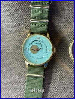 Raketa Copernicus Turquoise Vintage Soviet Automatic Men Watch 90s Sun Dial Rare
