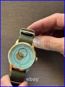 Raketa Copernicus Turquoise Vintage Soviet Automatic Men Watch 90s Sun Dial Rare