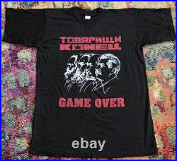 Rare 90's Soviet Union Vintage USSR Game Over Single Stitch Sz Large Blk Tee