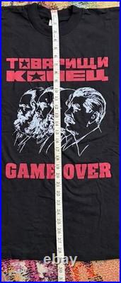 Rare 90's Soviet Union Vintage USSR Game Over Single Stitch Sz Large Blk Tee