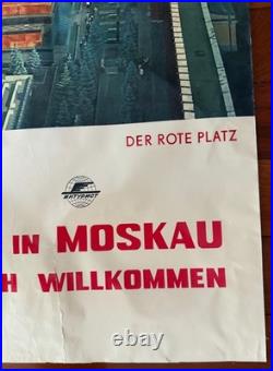 Rare Big Original Vintage INTOURIST USSR Soviet Russian Travel Poster 50's 60's