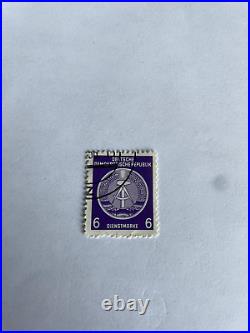 Rare Deutsche Demokratische Republik German Purple Postage Stamp Early Vintage 6