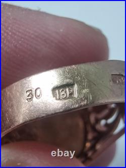 Rare GOLD RING 14K 583 Cameo Size 10 Soviet Union Russia USSR original vintage