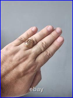 Rare GOLD RING 14K 583 Cameo Size 10 Soviet Union Russia USSR original vintage