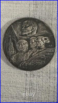 Rare Russia, 50th Anniversary Soviet Union 73.19 Grams/50 Mm Sterling Silver