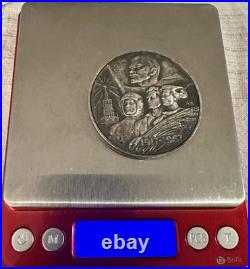 Rare Russia, 50th Anniversary Soviet Union 73.19 Grams/50 Mm Sterling Silver