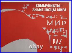 Rare Soviet Art Propaganda Poster PROLETARIANS UNITE, Worker, Communist Cold War