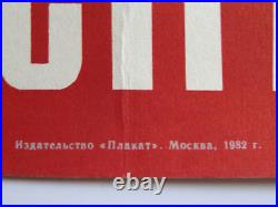 Rare Soviet Art Propaganda Poster PROLETARIANS UNITE, Worker, Communist Cold War