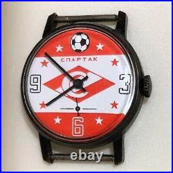 Rare Spartak club Men's wristwatch Pobeda USSR Soviet Union red dial GIFT
