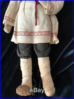 Rare Stockinette MALE Doll 1920 1940s Russian/Soviet Union
