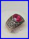 Rare-Vintage-Antique-USSR-Soviet-Russian-Ring-Silver-875-Tourmaline-Size-8-5-01-fey