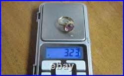 Rare Vintage Soviet USSR Antique Ring Sterling Silver 875 Alexandrite Size 5.5