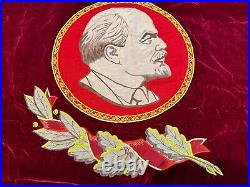 Rare Vintage Soviet Union Russia USSR large velvet flag Banner