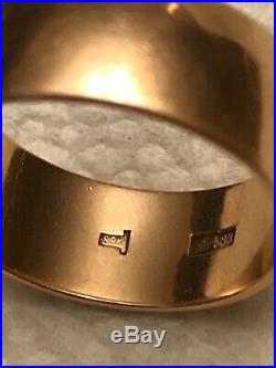 Rare Vintage Soviet Union ring 14k gold 583 USSR 5.3 gram