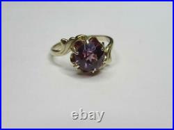 Retro Alexandrite Russian Ring Sterling Silver 875 Antique Jewelry USSR Size 10