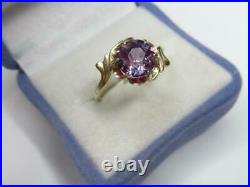 Retro Alexandrite Russian Ring Sterling Silver 875 Antique Jewelry USSR Size 10