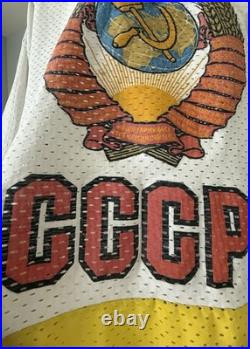 Retro Antique VLADISLAV TRETIAK #20 Hockey Jersey Russian CCCP Soviet Made