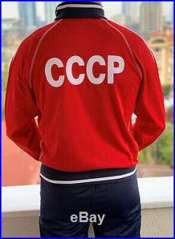 Rosso Adidas USSR Cccp Vintage Soviet Union Russia Tuta 80 Olympics Uniforme