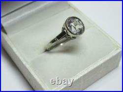 Royal Rare Vintage Soviet USSR Ring Sterling Silver 875 Rock Crystal Size 7