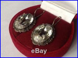 Royal Vintage Antique Soviet USSR Russian Earrings Stud Ear Sterling Silver 875