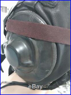 Russia Soviet Union USSR MIG FightPlane Pilot Aviator Leather Cap Helmet coldwar