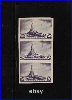 Russia Stamps #603b, 40k 1937 Architects Issue Vert. Strip/3, Imperforate, NG