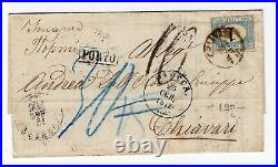Russia to Chiavari Italy 1872 Taxed folded cover