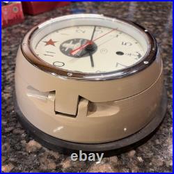 Russian Soviet Navy Komandirskie Red Star Submarine Clock with paperwork and key