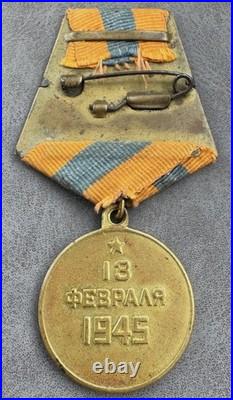 Russian Soviet Union Medal For The Capture of Budapest USSR 13 Feb 1945 WWII WW2