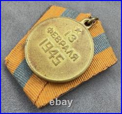 Russian Soviet Union Medal For The Capture of Budapest USSR 13 Feb 1945 WWII WW2