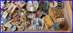 Set of 1900 Vintage (many rare) USSR Soviet russian pins badges + 100 p. Bonus