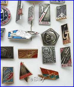 Set of 98 pcs. Pin Badge Space Travel Gagarin Astronauts of Soviet Union USSR