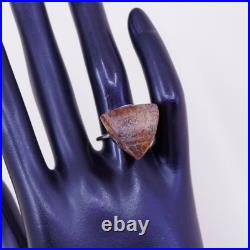 Size 7.5, Soviet Union USSR 875 silver 18k natural Baltic amber ring modernist