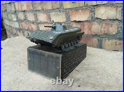 Souvenir Monument Steel Armor Panzer on Socle Vintage Soviet Russian USSR