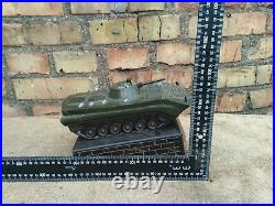 Souvenir Monument Steel Armor Panzer on Socle Vintage Soviet Russian USSR