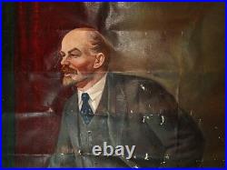 Soviet Portrait, painting oil on canvas Vladimir Lenin Socialist Realism