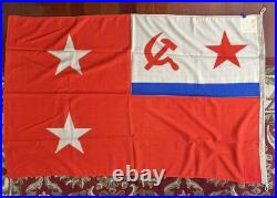 Soviet Russia Navy Flag 2-STAR ADMIRAL Squadron Commander ORIGINAL