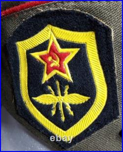 Soviet Russian Officer Pilotka WW2 Hat Military Uniform USSR WithPins & Patchs
