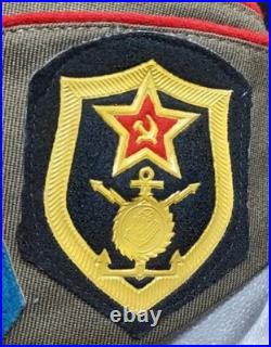 Soviet Russian Officer Pilotka WW2 Hat Military Uniform USSR WithPins & Patchs