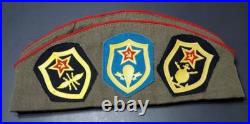 Soviet Russian Officer Pilotka WW2 Hat Military Uniform USSR WithPins & Patchs