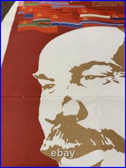 Soviet Russian Original POSTER USSR agitation propaganda Lenin, Stalin Era 1982
