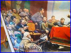 Soviet SUPER BIG Portrait painting oil on canvas Vladimir Lenin