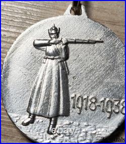 Soviet USSR 20th Anniversary Red Army Medal 1918-1938 925 Silver top replica