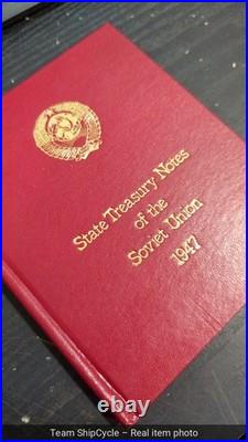 Soviet Union 1947 State Treasury Bank Note Album 1 3 and 5 Ruble Notes w G1N